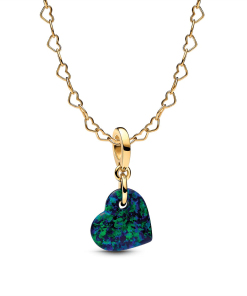 Opalescent Green Heart Necklace Set
