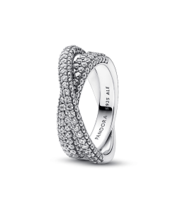 Pandora Timeless Pave Crossover Dual Band Ring