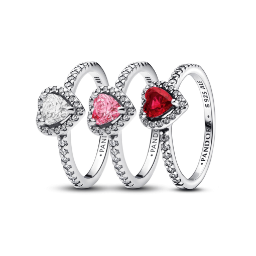 Elevated Hearts Ring Set