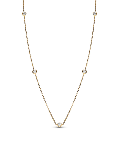 Pandora Era Bezel 14k Gold Lab-grown Diamond Station Necklace