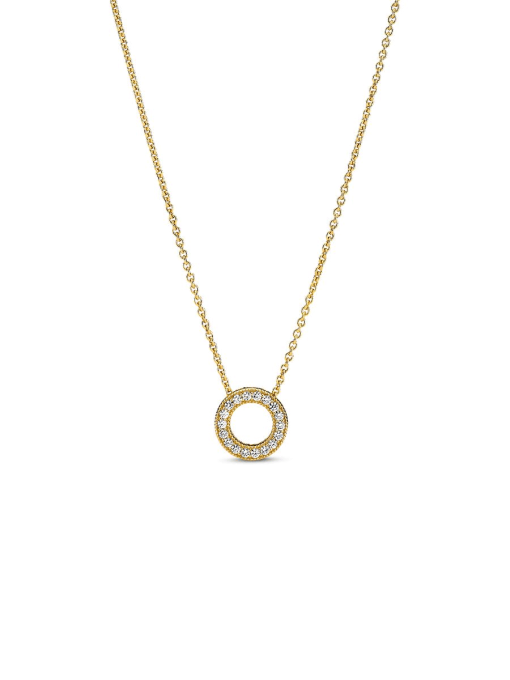 Pandora Logo Pave Circle Collier Necklace