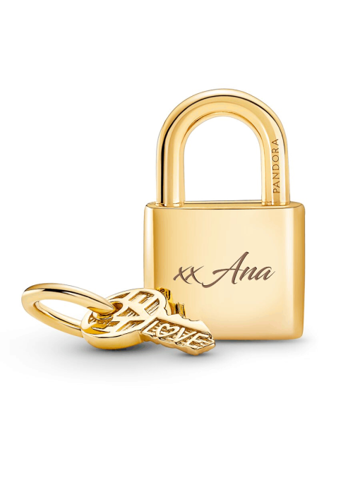Padlock & Key Dangle Charm - Image 5