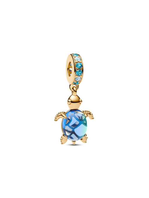 Sea Turtle Murano Glass Dangle Charm