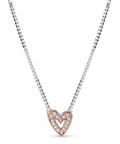 Sparkling Freehand Heart Necklace