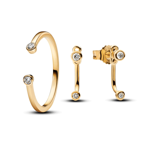 Lab-Grown Diamond Open Earring and Ring Set