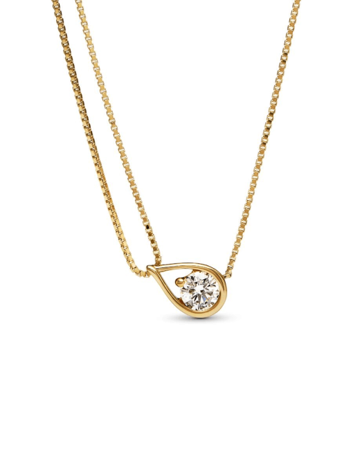 Pandora Infinite 14k Gold Lab-grown Diamond Double Chain Collier Necklace - Image 3