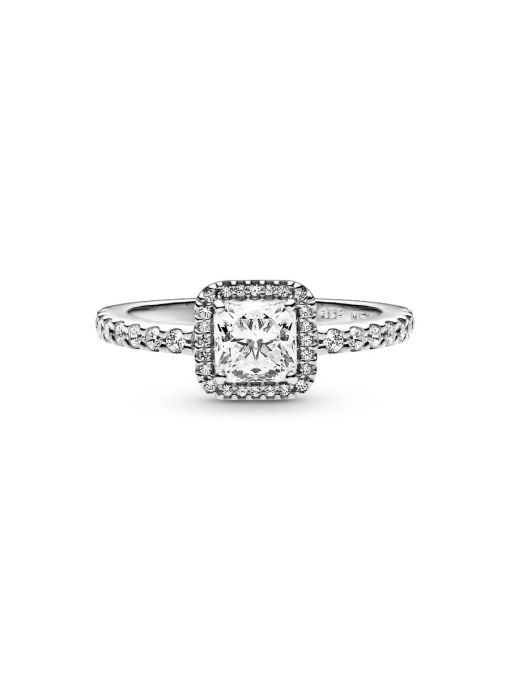 Square Sparkle Halo Ring - Image 7