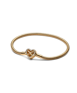 Sparkling Infinity Heart Clasp Snake Chain Bracelet