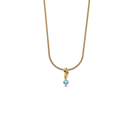 March Eternity Circle Dangle Charm Necklace Set