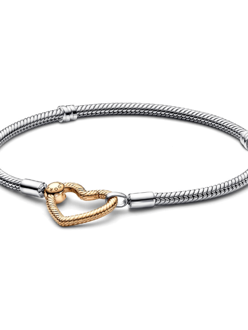 Pandora Moments Heart Closure Snake Chain Bracelet - Image 3