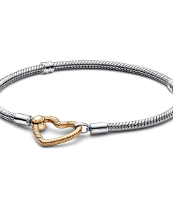 Pandora Moments Heart Closure Snake Chain Bracelet