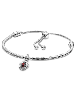 January Eternity Circle Dangle Charm Bracelet Set