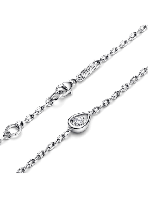 Pandora Infinite Sterling Silver Lab-grown Diamond Chain Bracelet - Image 4