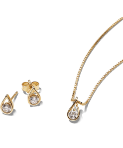Pandora Infinite Lab-grown Diamond Necklace and Earrings Set 0.75 carat tw 14k Gold