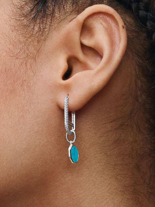 Turquoise-colored Engravable Mini Medallion Charm - Image 2