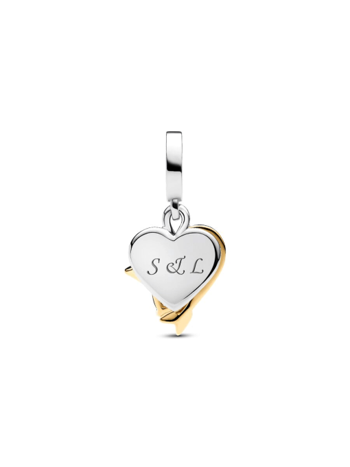 Engravable Heart & Arrow Double Dangle Charm - Image 4