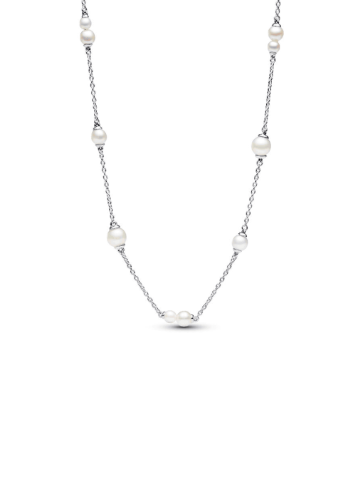 Treated Freshwater Cultured Pearl Station Chain Necklace - Image 2