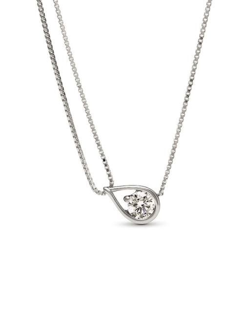 Pandora Infinite 14k White Gold Lab-grown Diamond Double Chain Collier Necklace