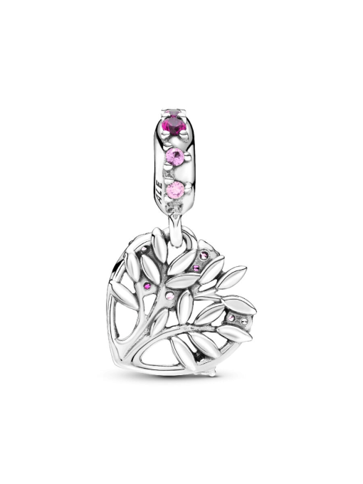 Pink Heart Family Tree Dangle Charm - Image 6
