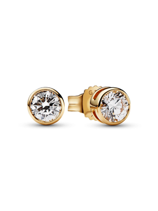 Pandora Era Bezel 14k Gold Lab-grown Diamond Earrings - Image 3