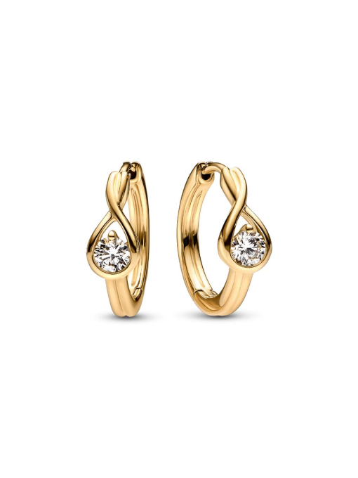 Pandora Infinite 14k Gold Lab-grown Diamond Hoop Earrings - Image 3