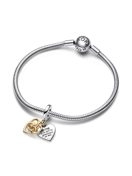 Lab-grown Diamond Engravable Mom Double Dangle Charm - Image 6