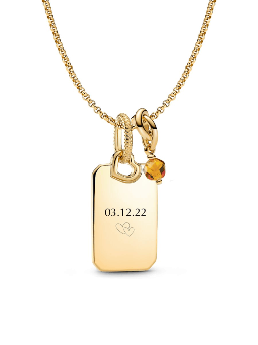 November Engravable Dangle Charm Necklace Set - Image 2