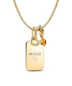 November Engravable Dangle Charm Necklace Set