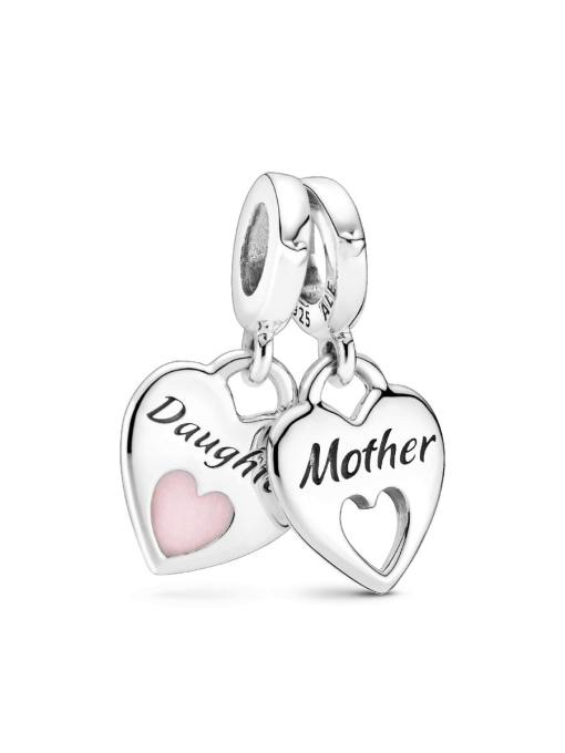 Double Heart Split Dangle Charm - Image 3