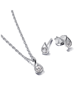 Pandora Infinite Lab-grown Diamond Jewelry Gift Set, Sterling Silver