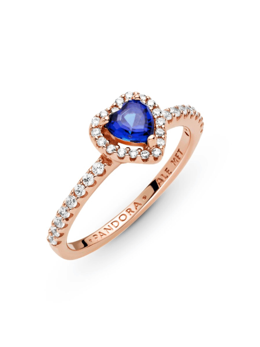 Sparkling Blue Elevated Heart Ring - Image 5