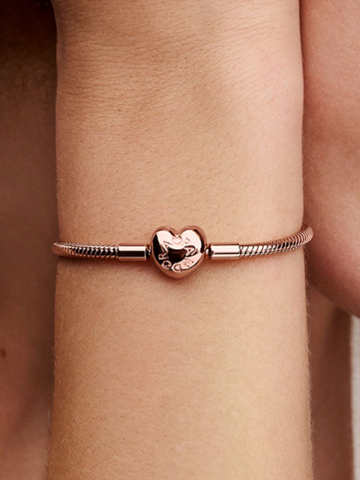 Pandora Moments Heart Clasp Snake Chain Bracelet - Image 2