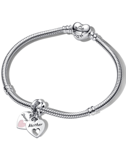 Mother Daughter Splittable Heart Charm and Bracelet Set