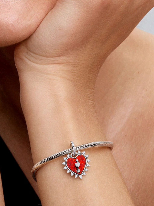 Spinnable Arrow Heart Dangle Charm - Image 2