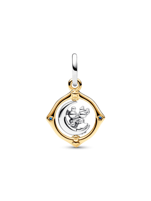 Disney Mickey Mouse & Minnie Mouse Two-tone Spinning Moon Dangle Charm - Image 6