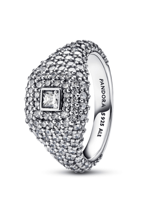 Pave Square Cocktail Ring