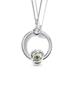 August Birthstone Eternity Circle O Pendant Set
