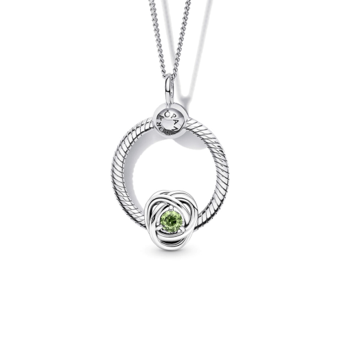 August Birthstone Eternity Circle O Pendant Set