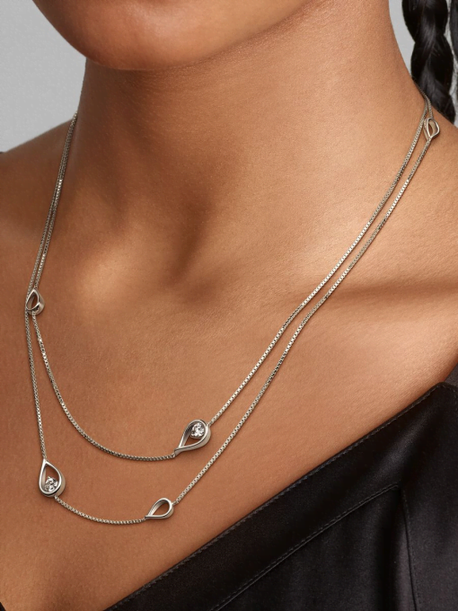 FINAL SALE - Pandora Infinite 14k White Gold Lab-grown Diamond Long Pendant Necklace - Image 2