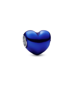 Metallic Blue Heart Charm
