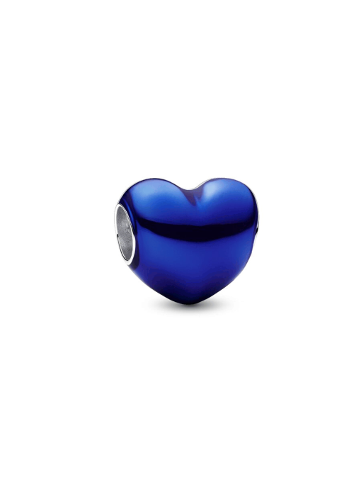 Metallic Blue Heart Charm