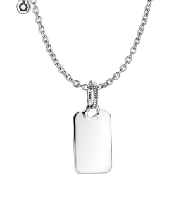 Engravable Rectangle Tag Pendant Necklace Set