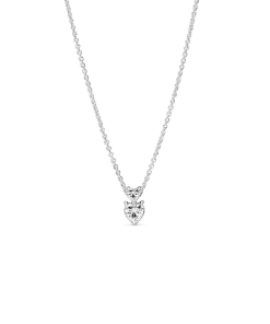 Double Heart Pendant Sparkling Collier Necklace