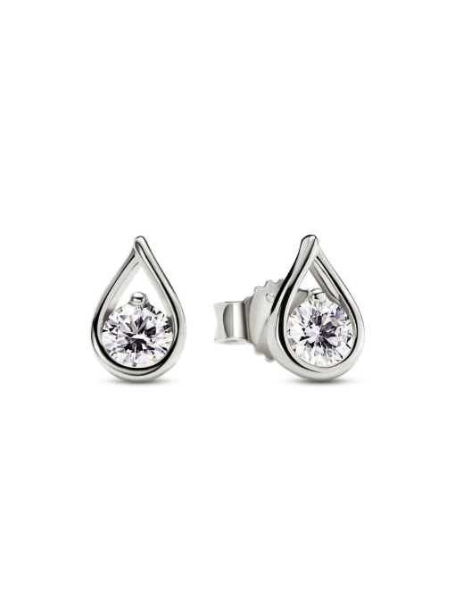Pandora Infinite 14k White Gold Lab-grown Diamond Earrings - Image 3