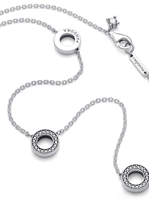 Pave Circles Chain Necklace - Image 6