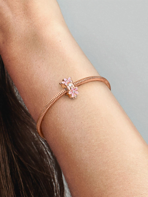 Pink Daisy Spacer Clip Charm - Image 2