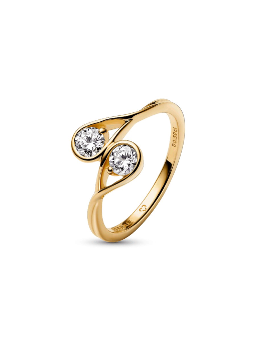 Pandora Infinite 14k Gold Double Lab-grown Diamond Ring - Image 6