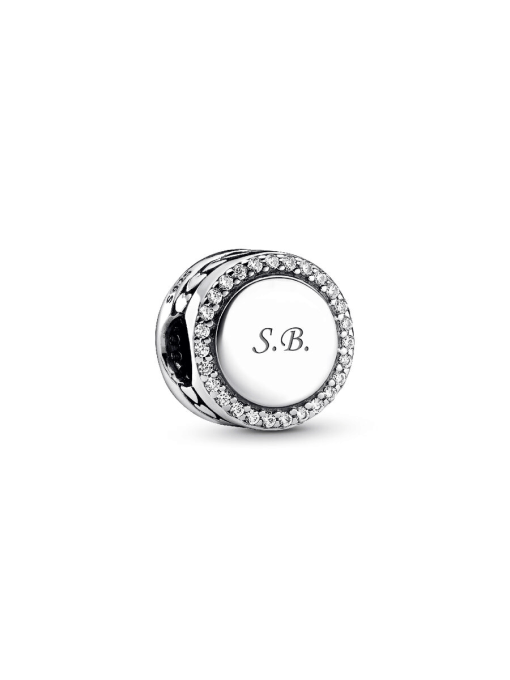 Engravable Sparkling Button Charm - Image 5