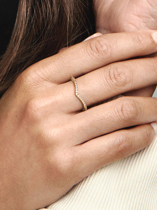 Sparkling Wishbone Ring - Image 2