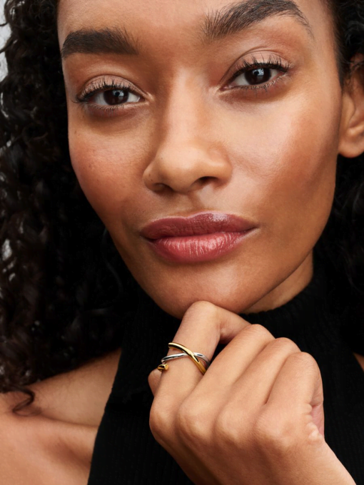 Organically Shaped Two-tone Double Ring - Image 4